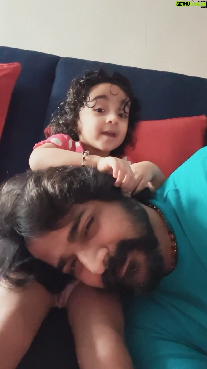 Srinish Aravind - 326.1K Likes - When my baby put me to sleep😂😜🧿🧿❤️❤️ #reels #littleprincess