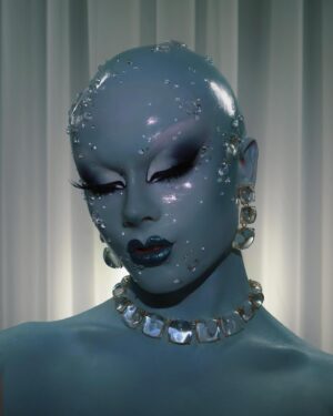 Starlet Instagram - @patmcgrathreal ‘s porcelain skin reimagined🩵💧
Porcelain recreation coming soon 💋
.
.
.
.
.
EYES:
@plouise1 Base
@blendbunnycosmetics Grunge palette
@sugarpill Taco   Bulletproof shadow
@kryolanofficial cream liner
@eldorafalseeyelashes Custom Lashes 
.
FACE:
@kryolanofficial supra colour
@hudabeauty Easy Bake setting powder 
.
LIPS:
@beautybaycom metamorphosis palliative 
.
BODY:
@kryolanofficial  supra colour
.
HAIR:
@themakeuparmoury Bald Cap
.
.
.
#mugler#drag#dragperfection#dragraceuk#transformation#dragqueen#dragrace#fashion#makeup#beauty#thedragqueendom#dragbible#qwerkout#rupaulsdragraceuk#guymua#londondrag#qwerrrkout #draguk#worldofwonder#starlet