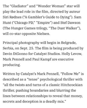 Stef Dawson Instagram - So thrilled to be shooting in Serbia with a phenomenal female led dream team @devindigonno @sirirodnes @bokaandric and this truly exceptional cast and crew. Thank you for your vision Holly, Mark & Paul at @official_catalyst_studios _ , so proud to be a part of what you are doing. ♥️🎬