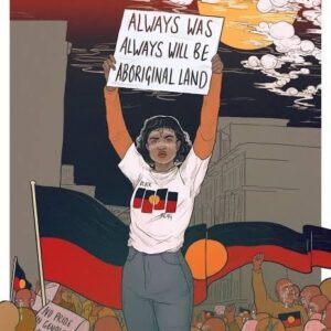 Stef Dawson Instagram - From “It’s Called, Survival” by Charlotte Allingham: “Always Was, Always Will Be Aboriginal Land” #CharlotteAllingham