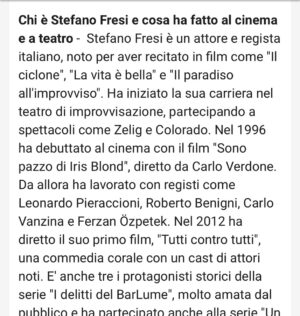 Stefano Fresi Instagram - Il giornalismo quello vero, che verifica le fonti. 
Hanno dimenticato però  di mettere la mia partecipazione a “Spider-Man 2”.