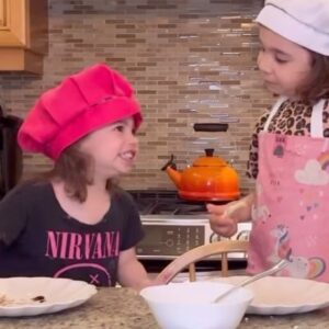 Stella Acquisto Instagram - Ready for cuteness overload. 
This week on Cooking a la Layla, Layla and Gigi make crostini with peaches and ricotta.  Watch the full video for a whole lotta singing.  #cookingalalayla #cookingwithlayla #cookingwithlaylarose #cooking #recipe #recipeoftheday #kidswhocook #peaches #supermariobros #princesspeach
