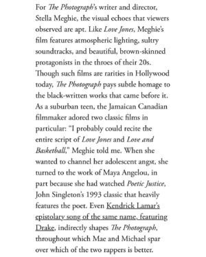 Stella Meghie Instagram - Thank you so much to @ethiopienne for this wonderful piece in @theatlantic. Women don’t often get asked to talk about the craft so talking to her about the film meant a great deal. We’re not just here to be quoted when the lack of women in film is trending. Read the whole story over at The Atlantic. Link in bio. Previews for @thephotographfilm start tonight!