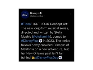 Stella Meghie Instagram - Thank you tremendously to Walt Disney Animation Studios for entrusting me to continue Tiana’s story. Allowing me to be a steward for the legacy of Princess and the Frog. Working at @disneyanimation was a dream before I knew it was possible — 8 years old watching The Little Mermaid obsessively. I tried not to sound like an excited, screaming pre-teen when Jenn Lee called to talk about a series starring my favorite Disney princess, Tiana. I’m consumed by her character. And you know I love my Jazz scores.

It’s been excruciating not to share what I’ve been working on for the past year. If it’s one thing about Disney — they’ll make you sign an NDA! Bursting to now be able to share new concept art as we continue our creative journey. New adventures, new worlds, new music. TIANA is coming in 2023 to @disneyplus.