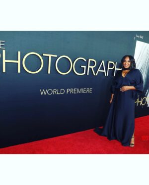 Stella Meghie Instagram - Last night was a dream. Felt so loved. On the carpet @thephotographfilm premiere

Makeup: @delinamedhin 
Hair: @cynthiaglam