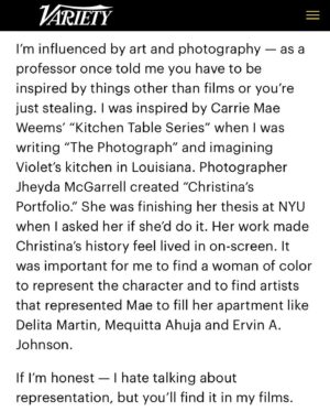 Stella Meghie Instagram - Wrote a column for the artisans section. 🙏🏾 @variety for the space to be honest.