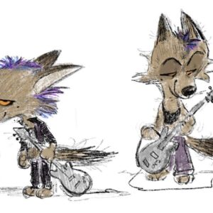 Stephanie Garcia Rizo Instagram - A character inspired by Riot Girl movement 🤘🏽I used a pencil/ charcoal brush to give it that traditional look. Swipe for process video and a glimpse of how i block our shapes. 🤘🏽✨✨

#art #animation #drawing #wolf #riotgirlscene #characterdesign