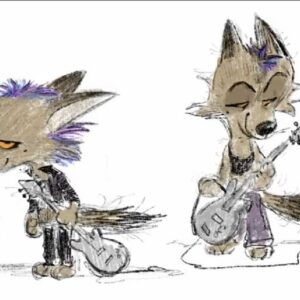 Stephanie Garcia Rizo Instagram - A character inspired by Riot Girl movement 🤘🏽I used a pencil/ charcoal brush to give it that traditional look. Swipe for process video and a glimpse of how i block our shapes. 🤘🏽✨✨

#art #animation #drawing #wolf #riotgirlscene #characterdesign