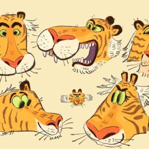Stephanie Garcia Rizo Instagram - Tiger Heads 🐅✨✨ This one was really fun and i was also playing with some texture brush to give it a bit more dry ness/ color pencil. ➡️swipe for Video ✨✨✨

#art #animation #drawing #characterdesign #illustration #tiger #animal #cartoon #doodle