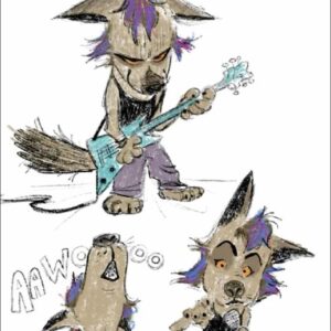 Stephanie Garcia Rizo Instagram - Some more Riot Girl scene Character design sketches~Swipe for process video 🤘🏽➡️ 

#sketch #characterdesign #drawing #wolf #rock #riotgirls #punk #illustration #art