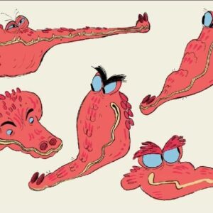 Stephanie Garcia Rizo Instagram - Pink Alligators! This was fun and a challenge pushing these shapes. ➡️swipe for video ✨➡️ 

#art#animation #drawing #sketch #characterdesign #pink #alligator #cartoon
