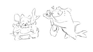 Stephanie Garcia Rizo Instagram - Having so much fun with these little characters - Red panda and a whale shark! I think they are so cute together 

#art #sketch #drawing #doodle #animals #redpanda #whale shark