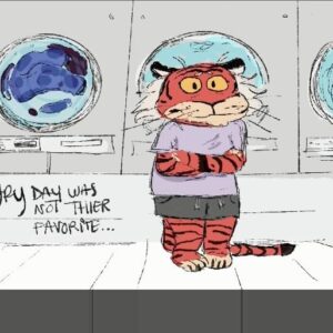 Stephanie Garcia Rizo Instagram - Laundry day 🫧🫧 They love the puffy sweater but feel out of place when just wearing gym clothes 🫧 Swipe for video process. 

Repost cuz i think the first one had a glitch 🤷🏽‍♀️

#art #animation #drawing #sketch #characterdesign #illustration