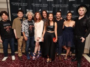 Stephanie Panisello Instagram - Wow! What an amazing premiere of Resident Evil: Death Island! So blessed to have shared in the creation of this epic film with these amazing humans! 

Thank you to all the fans for coming out last night and for all the fans posting around the world! You guys make this gal very happy! 

Available July 25th on 4K UHD, Bluray, DVD and Digital! 🎬🍿

.
.
.
.

💁‍♀️💄: @emmawillishmu 

#ResidentEvilDeathIsland #ClaireRedfield #ResidentEvilClaire #VoiceoverActress #PremiereNight #BehindTheScenes #VoiceoverTalent #ResidentEvilFan #GamingIndustry #VoiceActing #d_island #ResidentEvilUniverse #ZombieApocalypse #ResidentEvilFranchise #GameVoiceover #MotionCapture #MoviePremiere #Grateful #ThankYouFans