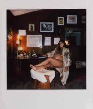 Stephanie Simbari Instagram - Pregnancy mercury retro boss mode activated thanks to my grandmothers fur and the spirit of Albert Einstein drawn by @ty_unity 📸: @dominoefarris