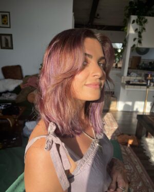 Stephanie Simbari Instagram - A hair journey 💜💜💜💜♏️