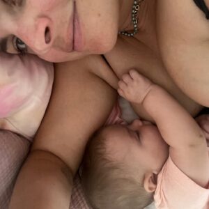 Stephanie Simbari Instagram - Four months with this beautiful squish, can’t believe I ever lived without his wise and radiant smile or tiny giggles, gurgles, sneezes, and farts. Witnessing him discovering himself and embracing him as our little road dog is pure joy. Being a mom has given my heart so much purpose, a lifetime with this guy hardly seems like enough. 🤩❤️‍🔥