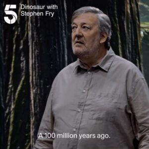 Stephen Fry Instagram - Travel back in time and discover a world where Dinosaurs ruled. 

📺 The new four-part series starts Sunday at 7pm on Channel 5 & My5. Beginning with Dawn of the Dinosaurs.

@StephenFryActually #Dinosaur #StephenFry