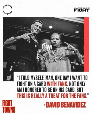 Stephen Jackson Instagram - Spoken into existence 🔮

Benavidez and Tank on the same card is a huge night for boxing. 

FIGHT TOWNS: Miami is up on our YouTube. 

#BenavidezGvozdyk #DavisMartin Saturday on PBC PPV on @primevideo.