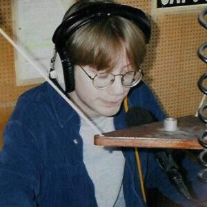 Stephen Merchant Instagram - A young me at the start of a career in broadcast and entertainment at the University of Warwick radio station. Advice for those starting out on the same path – keep going, you don’t know who might be listening. And have fun. #NationalRadioDay