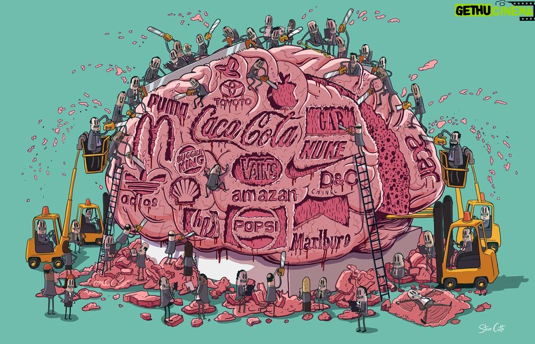 Steve Cutts - 17.5K Likes - The Branded Brain #illustration #art #stevecutts #advertising