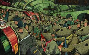Steve Cutts Instagram - Tube Rats #art #stevecutts #illustration #ratrace #commuters #dailygrind