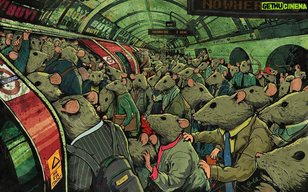 Steve Cutts - 9.4K Likes - Tube Rats #art #stevecutts #illustration #ratrace #commuters #dailygrind