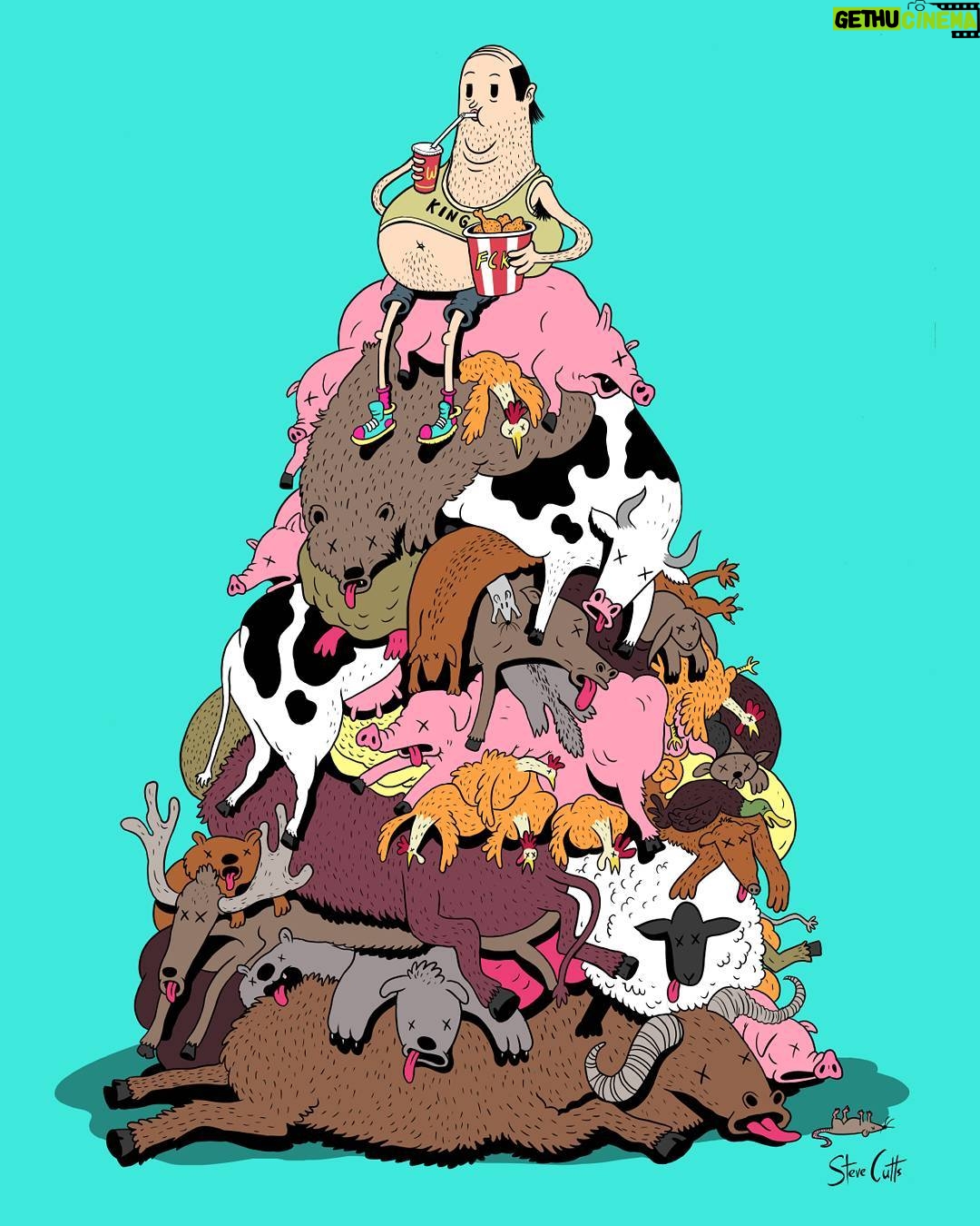Steve Cutts - 18.3K Likes - The King #art #illustration #stevecutts #environment