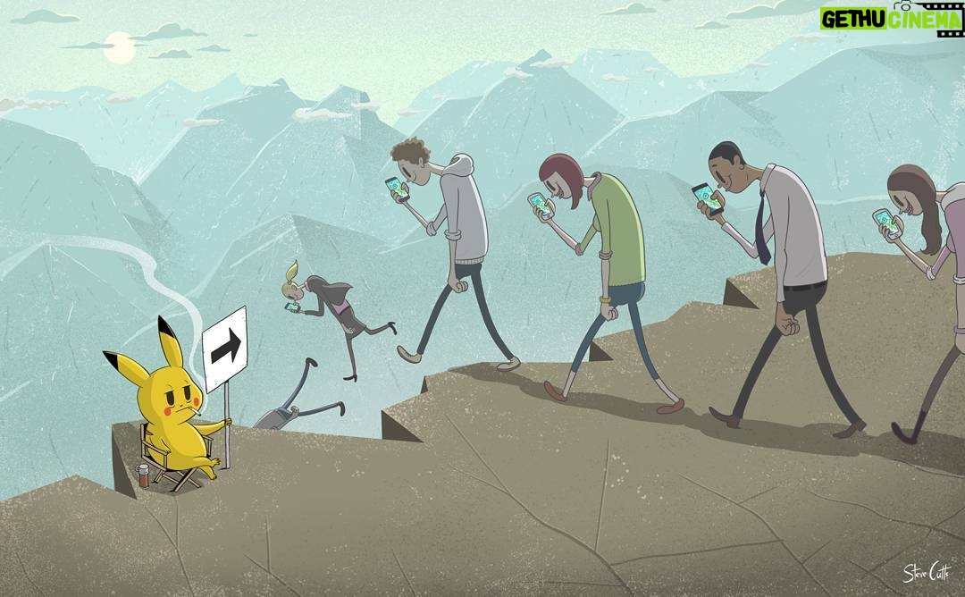 Steve Cutts - 15.7K Likes - Gotta catch 'em all. #art #illustration #stevecutts #pokemongo #tech