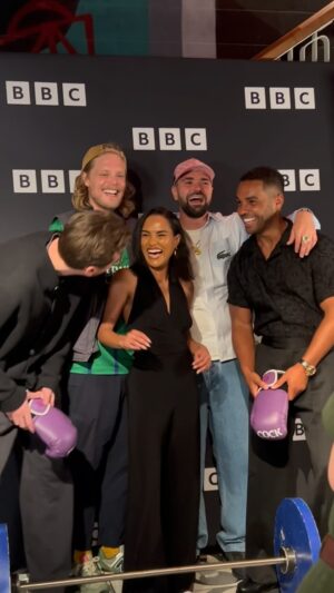 Steve Stamp Instagram - The cast did some heavy lifting at last night’s premiere of #Peacock series 2 💪🏋️

Big thanks to @everymancinema for hosting! ⚡️

Watch now on @bbciplayer and @bbcthree 9pm 🦚