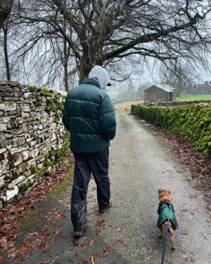 Steve Stamp Instagram - Peanut is 3 years old today. Yes we have matching coats.
