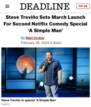 Steve Trevino Instagram - HERE. WE. GO. 
"Simple Man," is headed straight for your screens on March 12th, exclusively on @NetflixIsAJoke! 

#SimpleMan #SteveTrevino #CaptainEvil #ComedySpecial #Netflix #NetflixIsAJoke #Comedy #StandupComedy