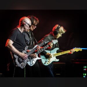 Steve Vai Instagram - We wrapped up our glorious 27 year G3 anniversary tour this weekend in LA. The whole tour was an exceptional life experience. Being on the road with this entourage was like touring in a warm float tank. It was a pleasure beyond measure. Eric and Joe never cease to amaze and inspire me with their brilliance and innovation. And to feel them on stage every night trading riffs in our jams was uplifting and exhilarating! 
On top of all that, they are solid good people and cherished friends.
Big time thanks to our crew and management that worked so hard to make it the exceptional experience that it was, and to all the folks that came to enjoy the shows. Your support is humbling🙏🏼🙏🏼🙏🏼

Group Photo: @jenrosenstein 
All Other Photos: @superdrumtech
