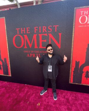 Steve Zaragoza Instagram - THE FIRST OMEN was gruesome folks! Unexpected, horrifying imagery that might end up living rent free in your brain! Now time to watch the second Omen, which is technically the first Omen, but we’ll adapt! Ty to @20thcenturystudios and @arenasgroupofficial for the invite! 👻👹🩸