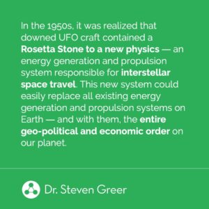 Steven M. Greer Instagram - For more in depth information on New Energy, UFOs and the National Security  State read Dr. Greer's books especially "Unacknowledged",
"Disclosure" and "Extraterrestrial Contact: The Evidence and Implications".
Now 50% off.  Link in bio.