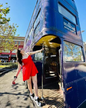 Stevie Lynn Jones Instagram - Welcome to the Knight Bus, emergency transport for the stranded witch or wizard. Just stick out your wand hand, step on board, and we can take you anywhere you want to go. ✨⚡️ #wizardingworldofharrypotter #visitorlando #everydaymagic