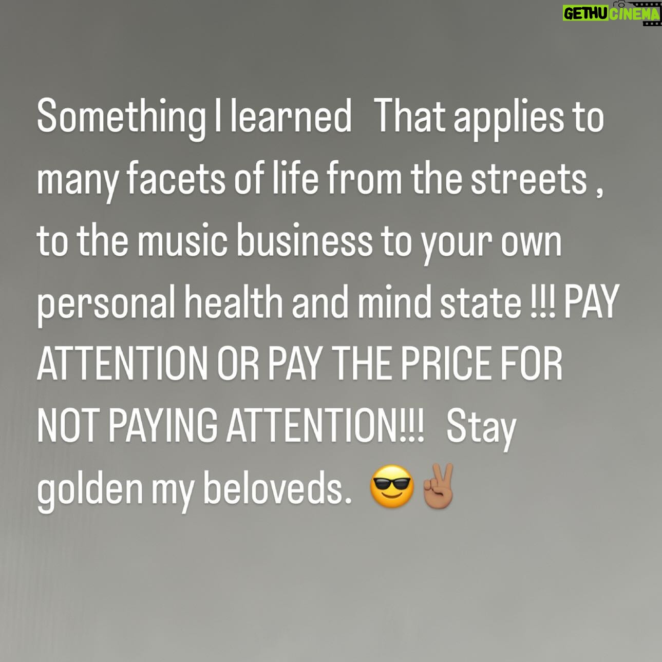 Styles P - 4.8K Likes - PAY ATTENTION OR PAY THE PRICE !!!!
This message is me PAYING IT FORWARD!!!
😎 stay alert my beloveds !!