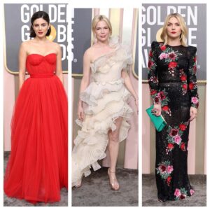 Summer Bellessa Instagram - Golden Globes!? These three are my favorites from the night. A lot of people looked great, but these three really got it right for me. Classic, whimsical, timeless, bold. Who are your favorites? #goldenglobes2023 #redcarpet