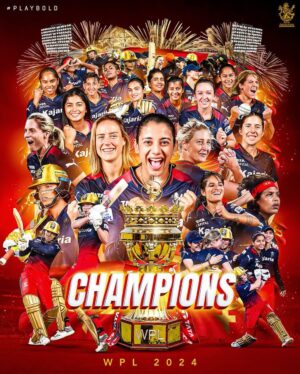 Suni Instagram - MARK THE YEAR
#2024 
E SALA CUPGALU NAMDE 
One statement that RCB believes strongly…
*Ladies First*
It’s done… 
Next… RCB Men…

#rcb