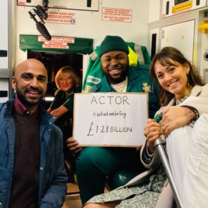 Susannah Fielding Instagram - @samsonkayo @janehorrocks_official @tibufortes on set but standing in solidarity with our fellow creatives for #wemakeevents #savethearts