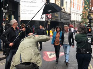 Susanne Bier Instagram - Walking the busy streets of London yesterday with @tomhelmig - LOVE IS ALL YOU NEED musical. @oneandonlymusical