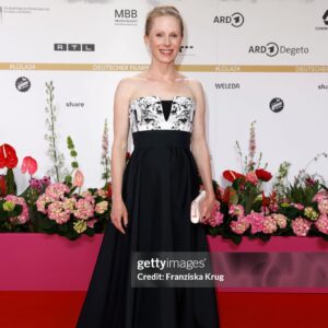 Susanne Wuest Instagram - @filmpreis 2024 
🙏🏻 @ivr_isabelvollrath_new for your beautiful work  which is this gorgeous dress and
@annette_kamont for making me shine 

and ©️Getty / Franziska Krug 🙏🏻 and Tristar Media for capturing it all

#filmpreis #berlin #lovefilms #susannewuest in #isabelvollrath #gettyimages