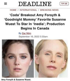 Susanne Wuest Instagram - … so happy to share this… ✨ 🎞 !!
.
#amyforsyth #susannewuest by #lizcairns (portrait by @michael_duerr ✨) #love #cinema #canada 
#inedia - produced by Tyler Hagan, Jennifer Chiu, Daniel Bekerman, Chris Yurkovich)