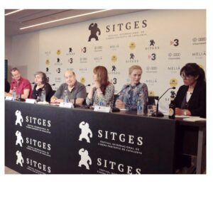 Susanne Wuest Instagram - Right before the awards were given… Can you guess from our faces how many hours of film we’ve watched? ( ~70 🔥)
Thank you so much @sitgesfestival for everything, most of all, for bringing us and everyone who joined celebrating cinema together ❤️🍿!!
And, please, everyone go and watch SISU 🔥 #winner #bestfeature 
.
More photos to come…
.
#sitgesfilmfestival #susannewuest in #isabelvollrath #hautecouture #marianaenriquez #christophemercier #williamlustig  #heidihoneycutt #jury #genrefilm #lovecinema #erdem #paulsmith #sitgesfestivalinternacionaldecinemafantasticdecatalunya