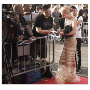 Susanne Wuest Instagram - ✨ (one of my) new partner(s) in crime for the next days - William Lustig … thank you so much @sitgesfestival for the beautiful opening night, thank you so much @simon_barth_couture for this outstanding gown.. ✨ 
.
It’s so amazing to connect to people who truly love film, from all over the world, again. 💛 🎥!!
.
In celebration of genre film, here are some of my favorites! Which are yours? 

The Devil’s Backbone (2001, Guillermo del Toro)
The Innocents (1961, Jack Blayton)
Audition (1999, Takashi Miike)
Ring (1998, Hideo Nakata)
Das Weisenhaus /The Orphanage (2007, Juan Antonio Bayana)
We are what we are (2013, Jim Mickle   2010 Jorge Michel Grau)
Pan’s Labyrinth (2006, Guillermo del Toro)
The Others (2001 Alejandro Amenábar)
Teeth (2007, Mitchel Lichtenstein)
The Greasy Strangler (2016, Jim Hoskin @jimhosking )
#sitges #sitgesfilmfestival #susannewuest by #simonbarthcouture #jimmychoo #sturmglow #hautecouture #gown #fashion #gala #whitetie #spain ❤️ #cinema 🦍