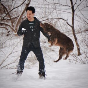 T.R. Knight Instagram - We had to say goodbye to Dingan last week. He was a master herder, an Olympic-worthy jumper, and watched and worried over his siblings ‘cuz they were his world. Thank you for fourteen-and-a-half years of love. I like to imagine you’re now running with your sister Laidan somewhere beautiful filled with elusive chipmunks. Goodbye, li’l bear, we love you.