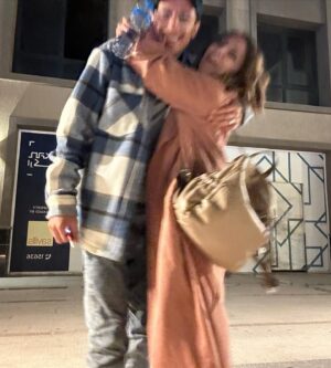Taha Desouky Instagram - My best premier with my best supporter ❤️ #المطاريد @nadine.ketchedjian