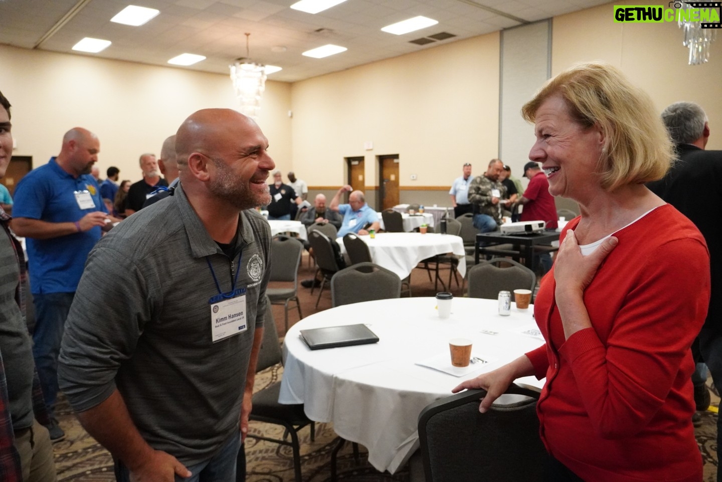 Tammy Baldwin - 207 Likes - Always a great time spent with Wisconsin State AFL-CIO & Wisconsin union workers! As big corporations rack in record profits & refuse to let workers organize for fair wages, Iām proud to stand with our workers & fight for their right to a middle class life, fair benefits, & a safe workplace.