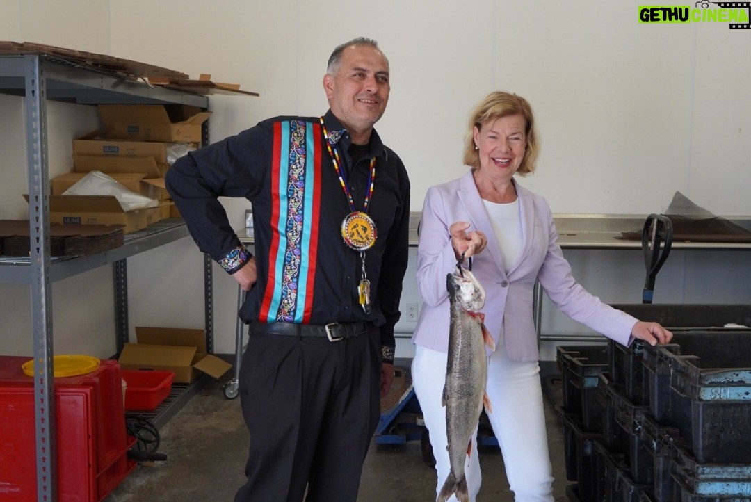 Tammy Baldwin - 230 Likes - Wonderful to be in Bayfield with the
@redclifftribe for their annual Pow-Wow to celebrate their rich history, discuss how to better our government to government relationship, & see how Red Cliff Fish Co. is growing the local economy & providing high quality fish nationwide.