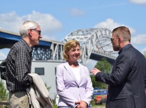 Tammy Baldwin Instagram - We've secured nearly $400 million in our budget to support the repair of the Blatnik Bridge in Superior. Now, @SenatorBaldwin is ready to secure federal funds to get this project over the finish line.

Together, we're building the 21st-century infrastructure Wisconsin needs.